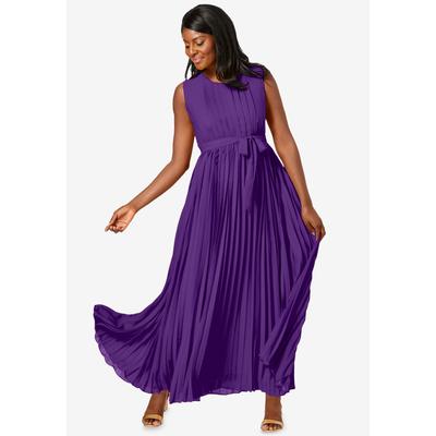 Plus Size Women's Pleated Maxi Dress by Jessica London in Purple Orchid (Size 20 W)