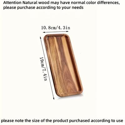 TEMU 1pc Solid Wood Fruit And Cheese Serving Tray - Rectangular, Washable, Multipurpose Snack And Dessert Platter For Christmas, Halloween, Easter, Hanukkah, Thanksgiving - Decorative Tray Image
