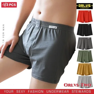 1/3 Stück Herren-Boxershorts aus Baumwolle, locker, weich, feuchtigkeitsableitend, Jersey-Unterwäsche, Übergröße, Lounge, Sommer, Stretch, Schlaf, Pfeilhose Image