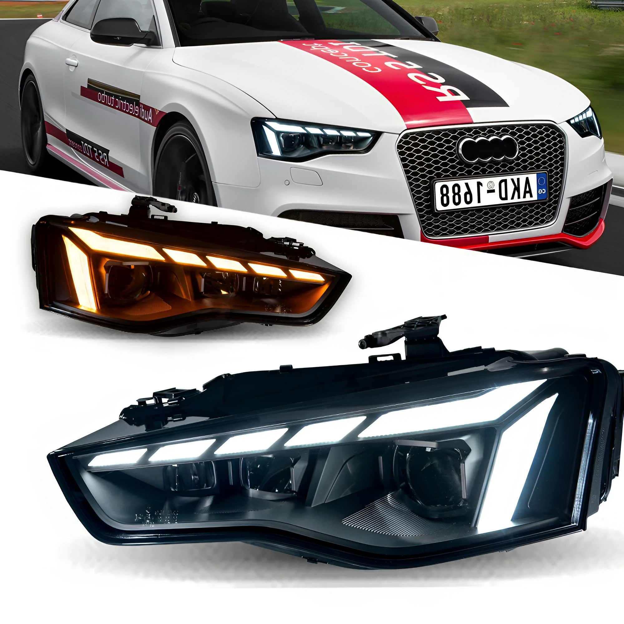 Faro Per AUDI A5 Fari A LED 2012-2016 A5L Lampada Frontale Car Styling Segnale DRL Lente Del Proiettore Accessori Auto Luci Anteriori