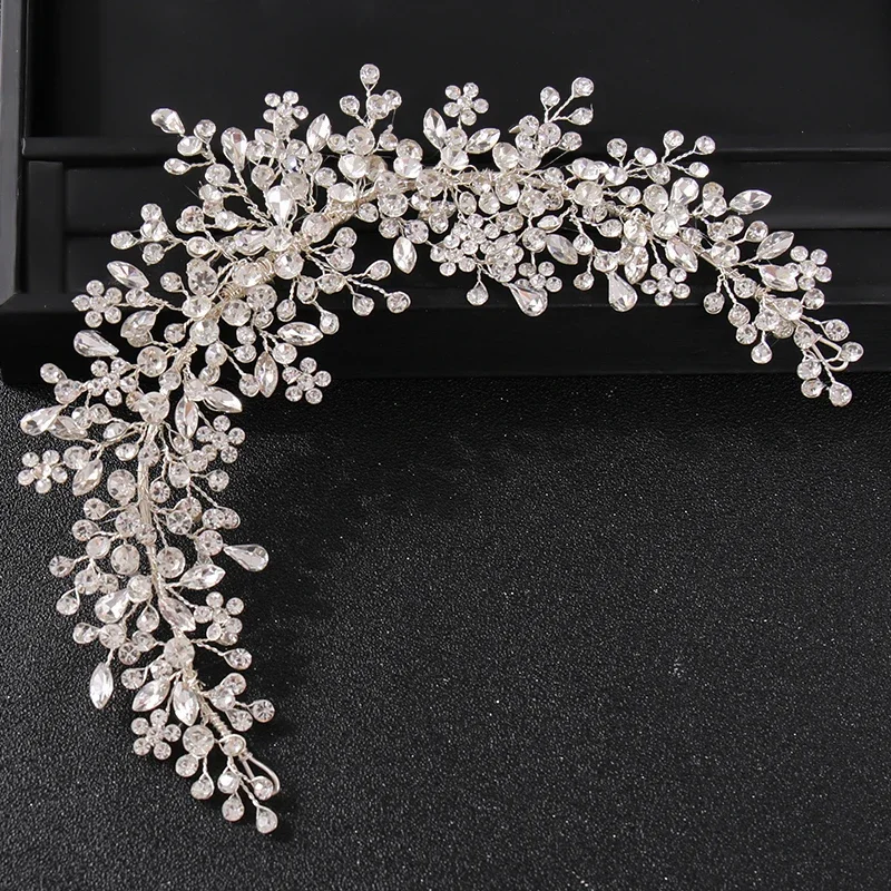 Kristall Strass Braut Hochzeit Stirnbänder Tiaras Haarbänder Für Frauen Braut Braut Hochzeit Haar Zubehör Schmuck Band Geschenk Image