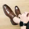Männer Vintage klassische formelle Schuhe schwarz braun Business Büro hochwertige Derby Schuhe Bankett Hochzeit Lederschuhe Größe 38-46
