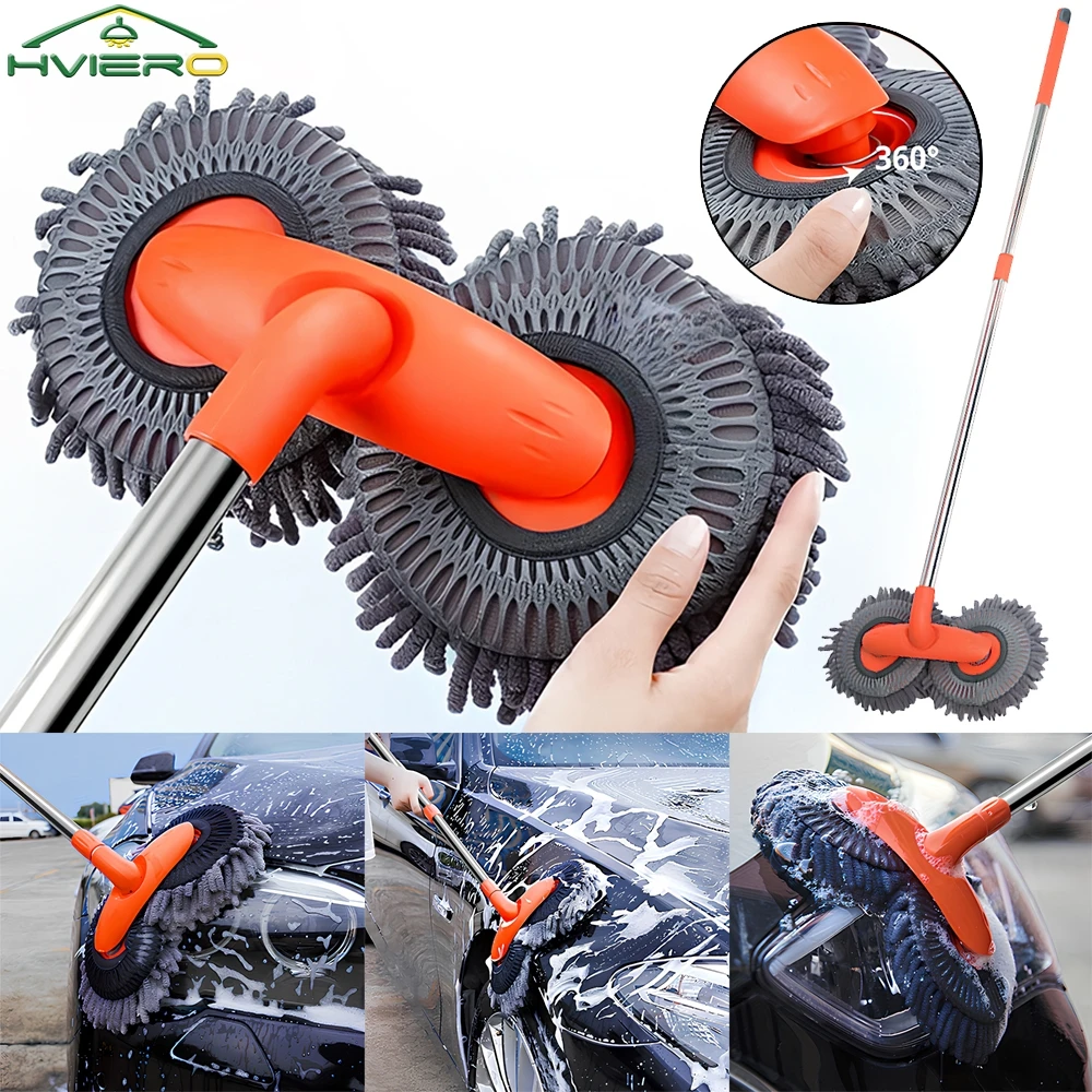 1X Auto Reinigung Waschen Mehrzweck Kit Mikrofaser Pinsel Mopp Schwamm Wischen Auto Home Tools Universal Sauber Zubehör Gelb Grau Image