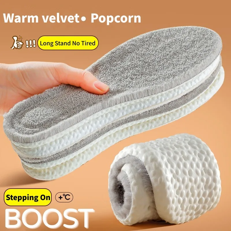 1 Paar thermostat ische thermische Einlegesohlen Frauen Männer Winter warm selbst heizende Schuh polster weich verdicken Füße Pflege Bogen Stütz einsätze Image