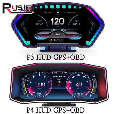 P3 P4 Auto Head-up Display OBD2 HUD Bordcomputer Digital Smart GPS Tacho Volt RPM Wasser Temp Image