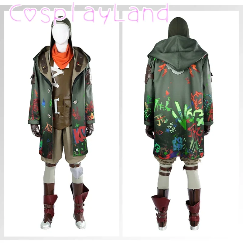 Arcane Ekko Kostüm LOL Ekko Cosplay Kostüm Weihnachten Neujahr Comic Con Männer Anzug Spiel Outfit Jacke Stiefel Benutzerdefinierte Größe Image