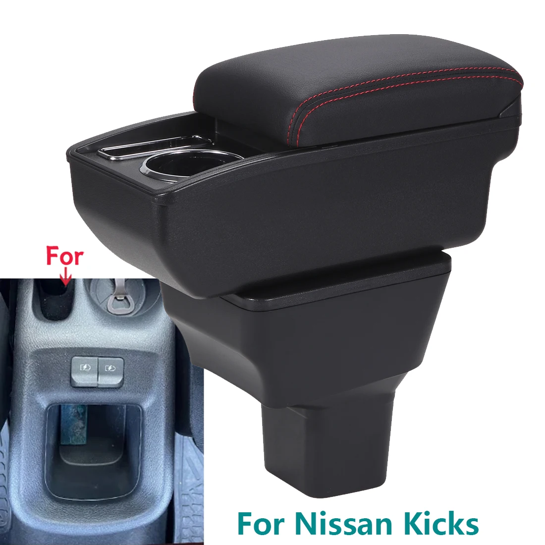 Für Nissan Kicks Armlehne Box Für Nissan Kicks Auto Armlehne 2016-2024 Innen Gewidmet Retrofit Auto Lagerung Box Auto zubehör Image