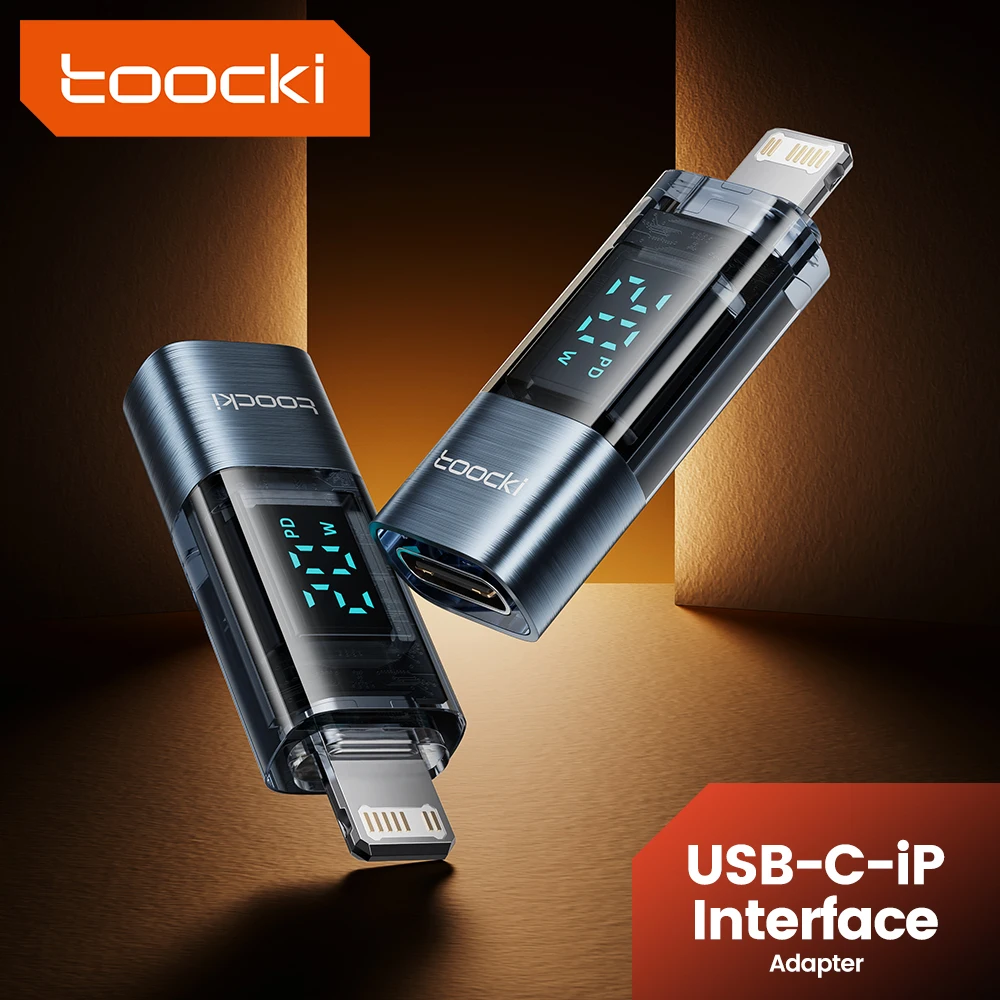 Toocki USB C auf Beleuchtungsadapter für iPad, 27 W Ausgang, Digitalanzeige, OTG-Konverter für iPhone 14 Pro Max, iP-Schnittstellenanschluss Image