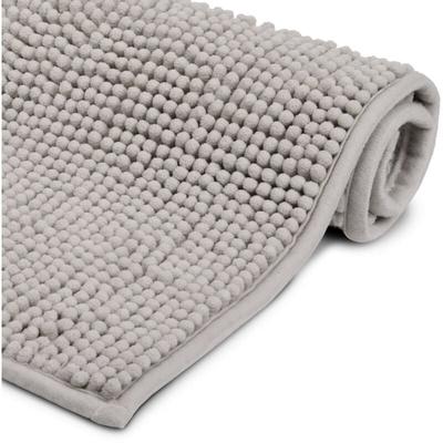 Beautissu - Badematte rutschfest BeauMare fl Hochflor Teppich Hellgrau, 120cm, 70cm Image