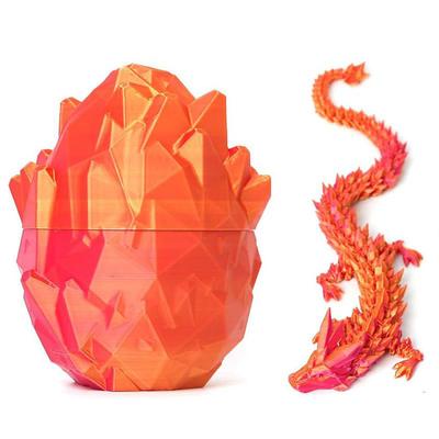 3D Printed Dragon Egg Rainbow Flying Dragon in Colorful Eggs Fidget Toy for Birthday Gift Flexible Desk Figure Decor