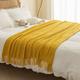 Throw Blanket with Tassel, Knit Throw Blankets Soft Cable Knitted Throw Blankets for Couch Stripe Spring Fall Blanket for Bed Sofa Cozy Lightweight Throw Blankets Scarf for Girls Boys