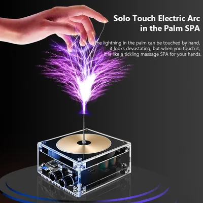 Wireless Music Tesla-Coil Touchable Artificial Lightning Arc Plasma Loudspeaker Desktop Toy Electric