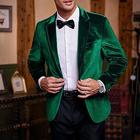 Herren Samtblazer Blazer Sakko Geschäft Cocktailparty Hochzeitsfeier Modisch Brautkleider schlicht Frühling Herbst Polyester Feste Farbe Knopf Tasche Komfortabel Einreihiger Verschluss Blazer