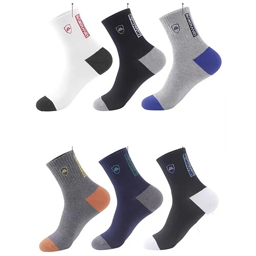 Herren 10 Paare Mehrfachpackungen Socken Socken Stricken Laufsport Socken Freizeitsocken Regenbogen Farbe Glatt Urlaub Sport Natur Täglich Grundlegend Mittel Frühling Herbst Modisch Brautkleider Image