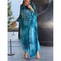 Damen Maxikleid Cocktailkleid Kleid für Hochzeitsgäste Chiffonkleid Elegant Lässig Urlaub Täglich Date Lässiger Schnitt Ombre Langarm Rundhalsausschnitt Hellgelb Blau Grau Frühling Herbst