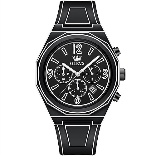 neue Olevs Olevs Marke Fashion Flow Herrenuhr leuchtender Chronograph Kalender einfache Freizeit Quarzuhr elektronische Uhr Cartoon Wind Studenten Kinder Herren wasserdichte Sportuhr Image