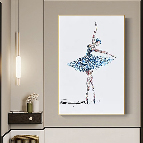 Mintura handgefertigte abstrakte Ölgemälde mit Mädchen auf Leinwand, Wandkunst, Dekoration, modernes Bild für die Inneneinrichtung, gerolltes, rahmenloses, ungedehntes Gemälde Image