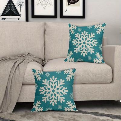 TEMU 2pcs Set Christmas Throw Pillow Covers - Soft, & Reusable Polyester Cases For Living Room Decor, 18x18 Inches