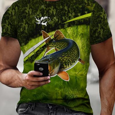 TEMU Men' T-shirt, 3d Printed High- Graphic, Casual Short Sleeve Top, Summer Outdoor Sports Apparel, Polyester, Round Neck, Stretch Fabric, Printed Pattern, Regular Fit, Adult Size Image