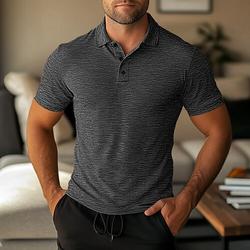 polos de sport pour hommes à domicile chemise de golf revers de sport décontracté manches courtes basique confortable boutons unis été coupe régulière marron foncé noir bleu gris polos de sport