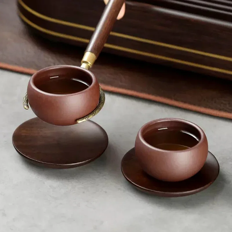 Vintage Ebenholz Untersetzer Holz Wärmedämmung Tasse Pad Trinken Tasse Untersetzer für Tee Kaffee Milch Küche Liefert Image