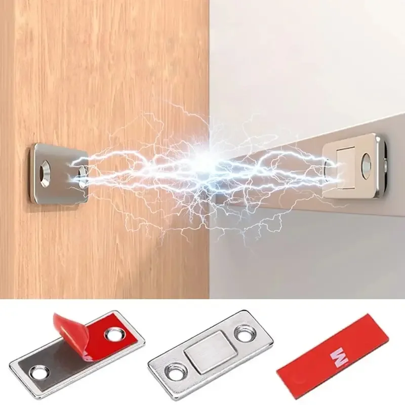 2er-Pack ultradünner magnetischer Schrankverschluss, selbstklebender Schubladenmagnetverschluss für Küchenschrank, Türschließen, magnetischer Türverschluss