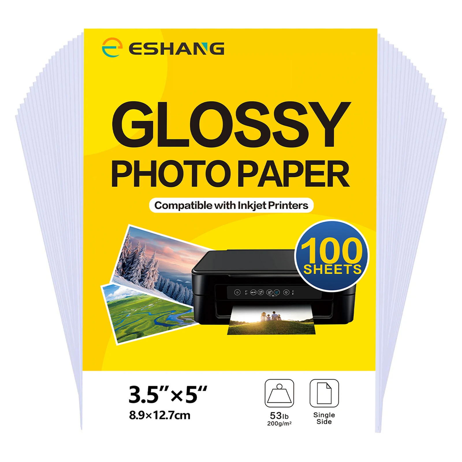 Eshang 3,5 Blatt 3r glänzendes Fotopapier, x 5 ", g/m² Fotopapier für Drucker, Foto drucker papier, Chip beutel druckpapier