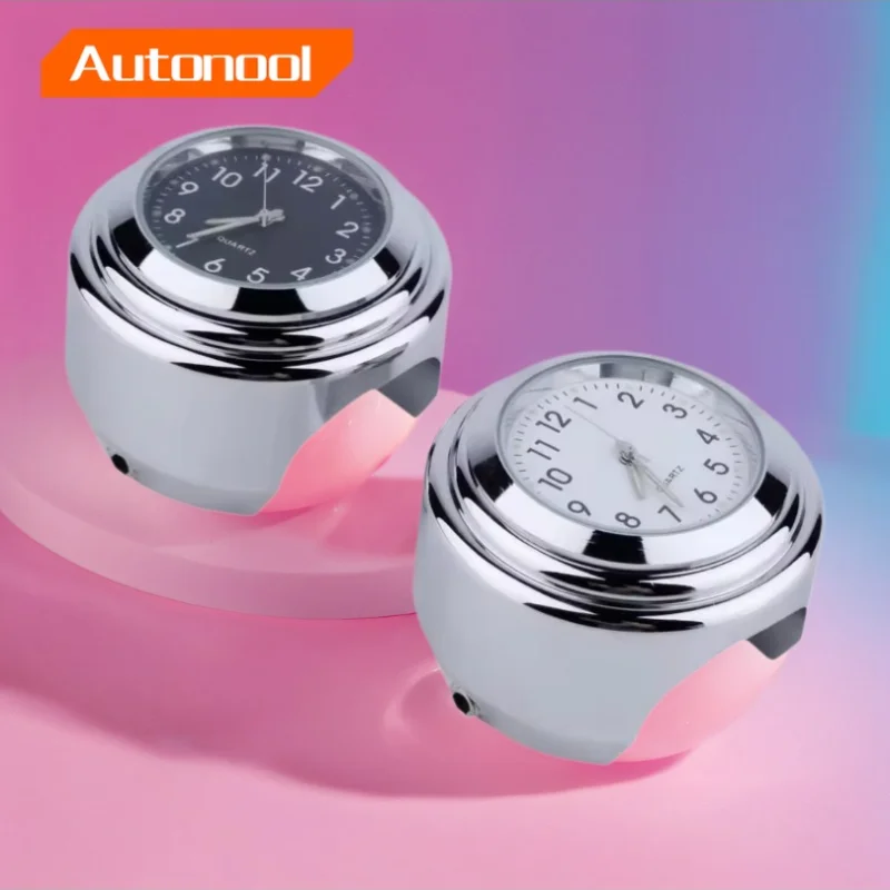 2 Stück 22-25mm Motorrad Lenker uhr Thermometer leuchtende wasserdichte Zifferblatt Motorrad Lenker halterung für Yamaha Kawasaki etc.