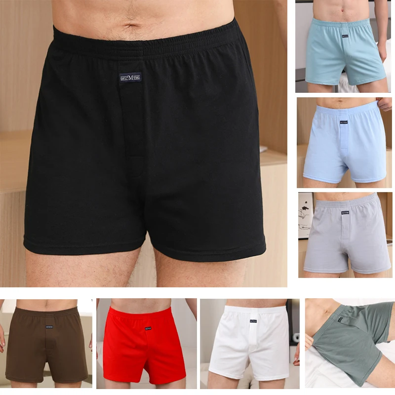 2 stücke Männlichen Pfeil Hosen Männer Baumwolle Boxer Shorts Lose Mid-Taille männer Plus Größe Unterwäsche Homewear Bequeme höschen Image