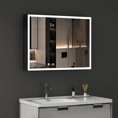 Spiegelschrank Bad mit Beleuchtung Badspiegel 80x60cm mit 3 Lichtfarben Dimmbar, Anti-fog, Image