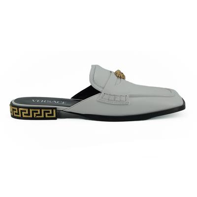 Versace Greca Pantoletten aus Leder - Weiss Image