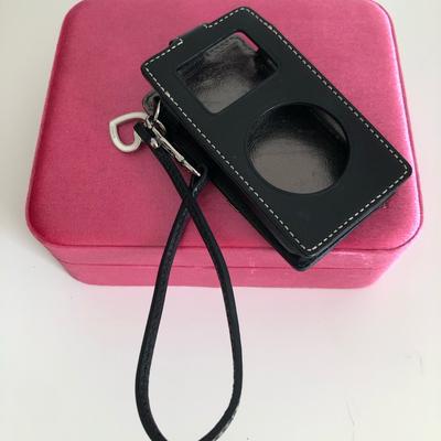 Coach Other | Coach Black Leather Ipod Case With Strap | Color: Black | Size: 4 X 2
