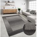 Wollteppich THEKO "Gabbeh Super, Handweb Teppich, Bordüre, reine Wolle, handgewebt" Gr. 7, grau (dunkelgrau), B:240cm H:9mm L:340cm, Wolle, Teppiche, Schlafzimmer, Wohnzimmer, Esszimmer, auch als Läufer und Bettumrandung, Topseller