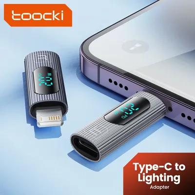 Toocki OTG USB 2.0 Typ C Buchse auf iP-Stecker-Adapter für iPhone 14 13 Pro Max LED USB C OTG-Anschluss für MacBook Laptop Xiaomi