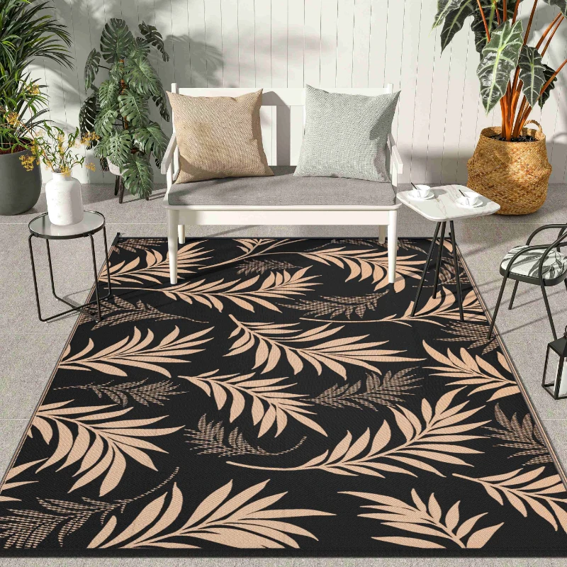 Outdoor-Teppich wasserdicht für Terrassen Clearance reversible Camping Teppich Teppich großflächige Teppiche Matten für Balkon Veranda Strand Picknick Image