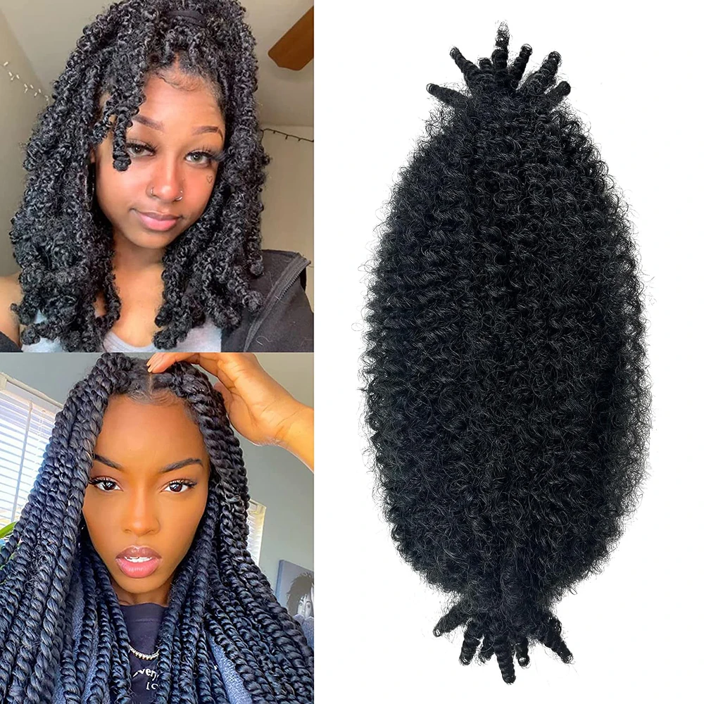 Synthetisches, dehnbares afrikanisches Marly-Twist-Haar, Afro Spring Twist Crochet Braided Twist Hair, vorgedehnte Wickel-Haarverlängerungen Image