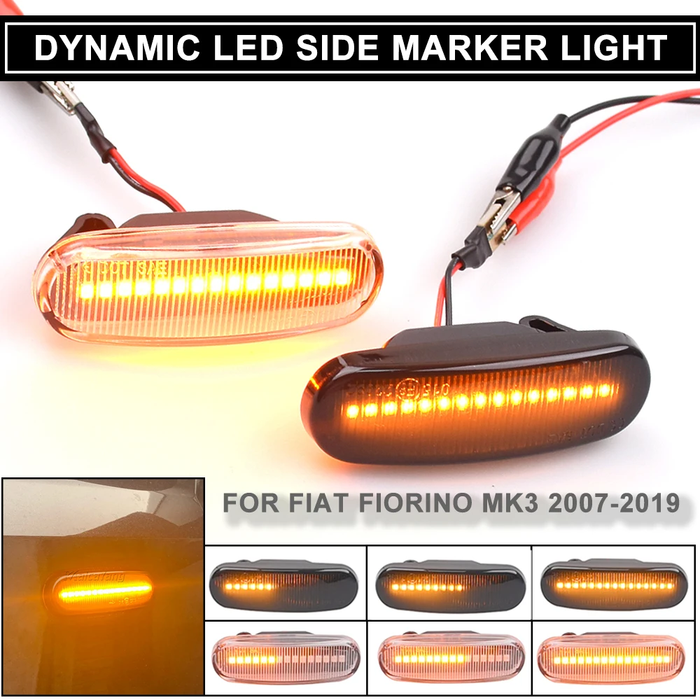 2x LED-Seitenmarkierungsleuchte, dynamische sequentielle Lampe für Fiat Panda MK2 Mk3 Grande Punto 199 Doblo Fiorino 3 Idea 350 Linea 323 110 Image