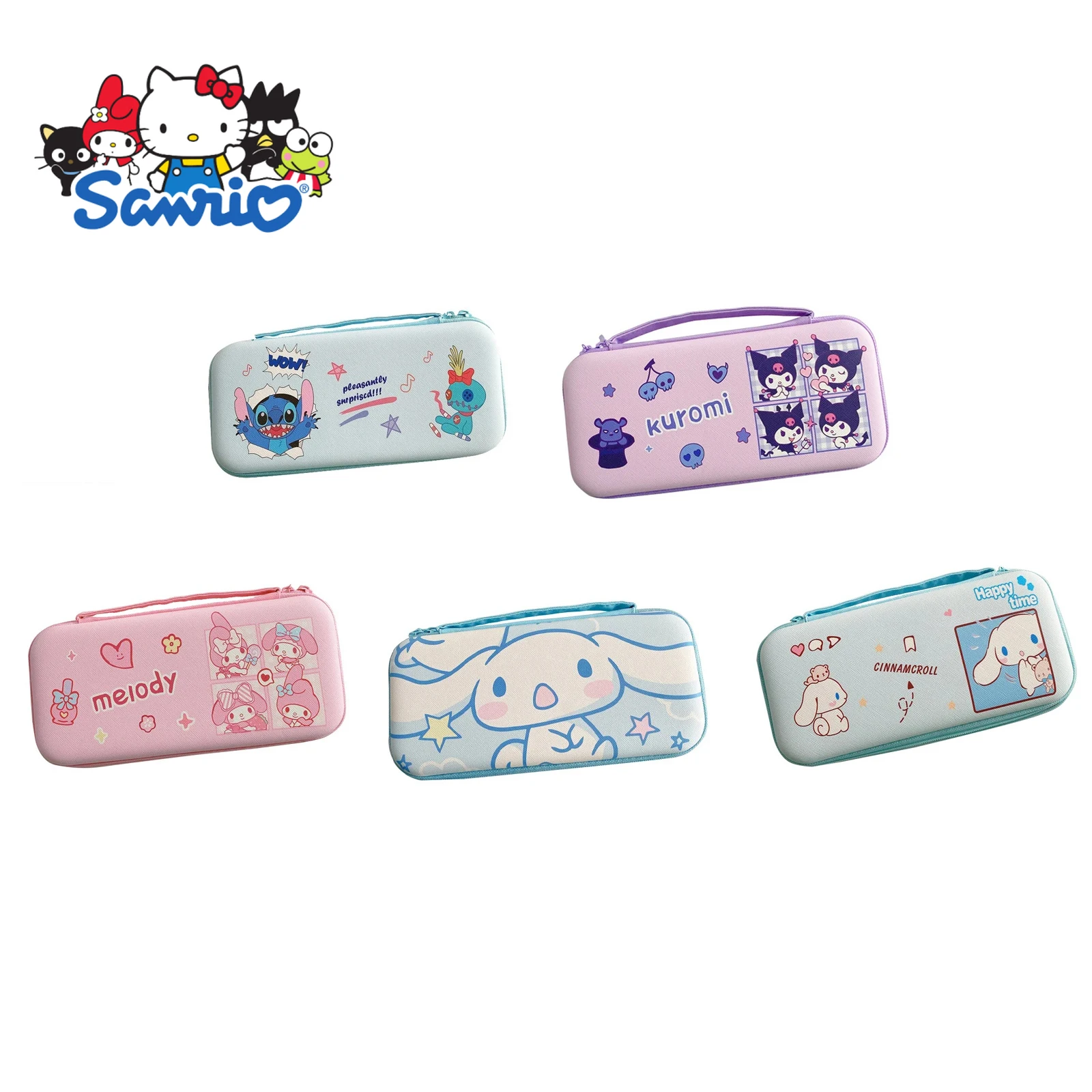 Cinnamoroll Stitch Kitty Kuromi Aufbewahrungstasche für Nintendo Switch/OLED Schutzhülle für NS/OLED Konsole Spielzubehör Image