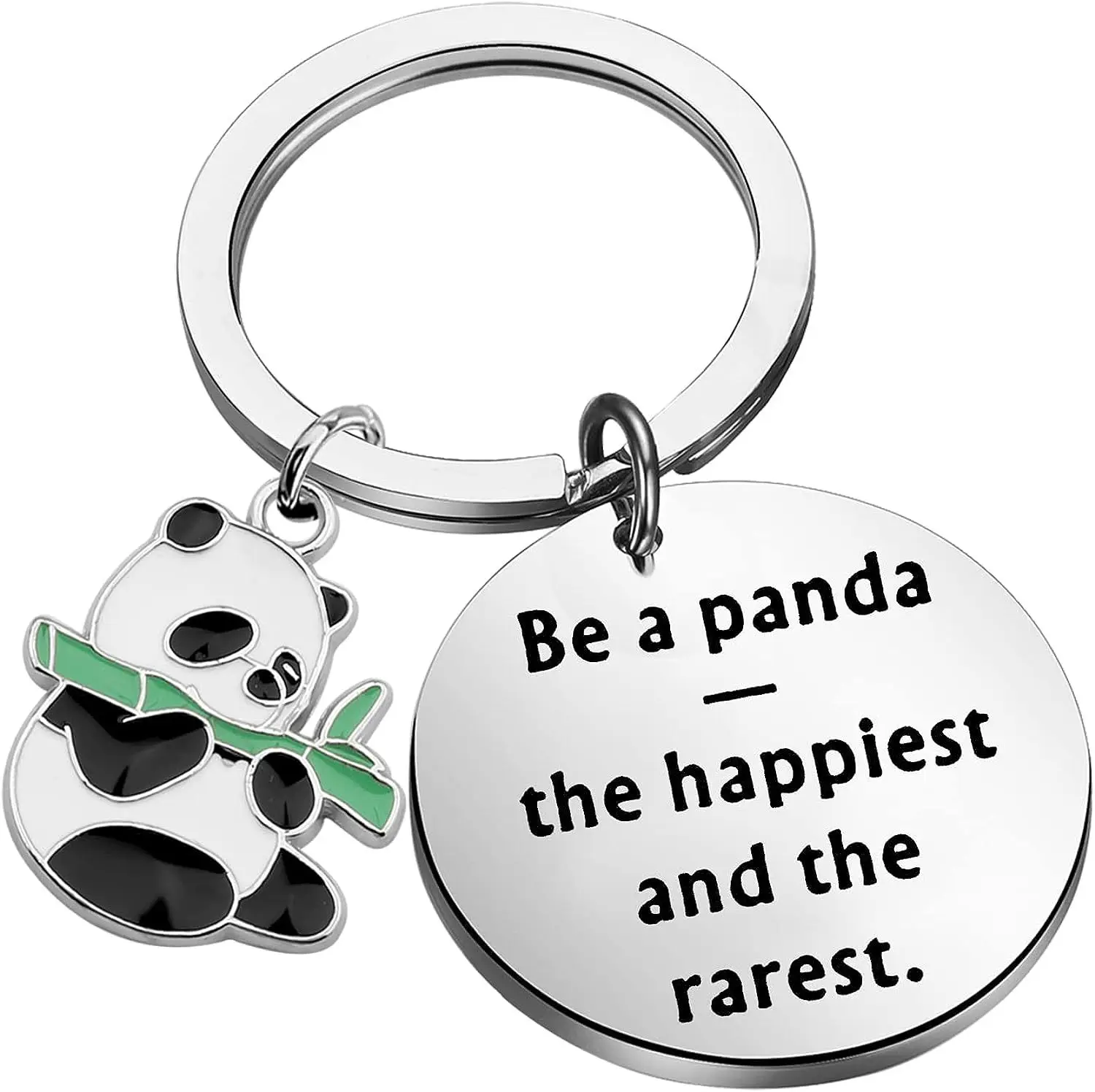Panda-Schlüsselanhänger, Schmuck, Pandas-Liebhaber-Geschenk, „You are Braver Stronger Smarter“, inspirierender Schlüsselanhänger, Freundschaftsgeschenk für Jungen und Mädchen Image
