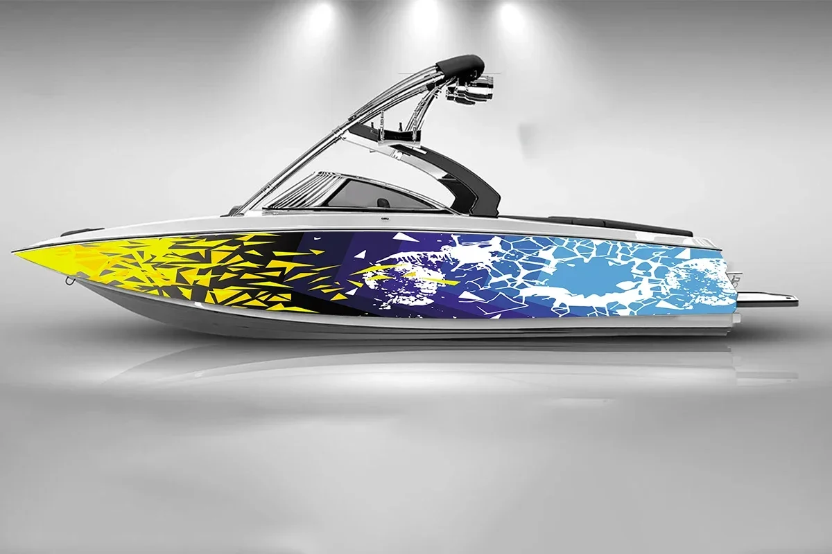 Dreieck unregelmäßige AbstraktionBoot Aufkleber selbstklebende Aufkleber Mode individuelle Aufkleber Vinyl wasserdicht Boot Wrap Aufkleber Aufkleber Image