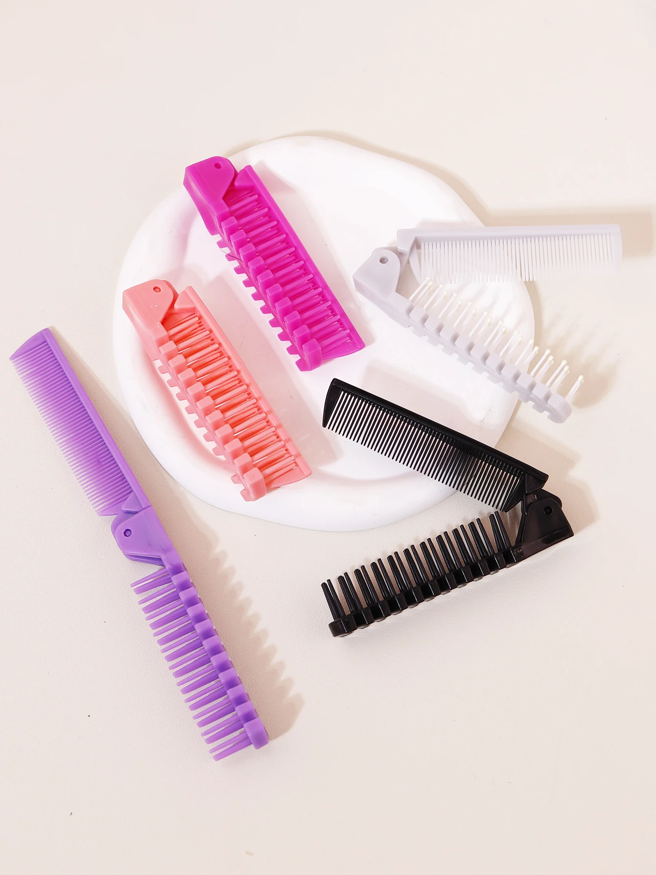 1 stücke tragbarer faltbarer Kamm mit feinen Zähnen und Doppelkopf taschen, geeignet für den täglichen Reise gebrauch Image