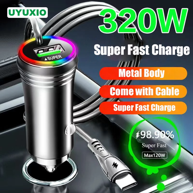 2-in-1-USB-Autotelefon-Ladegerät mit Typ-C-Kabel PD Superschnellladeadapter für iPhone 15 14 iPad Samsung OPPO Oneplus Huawei Image