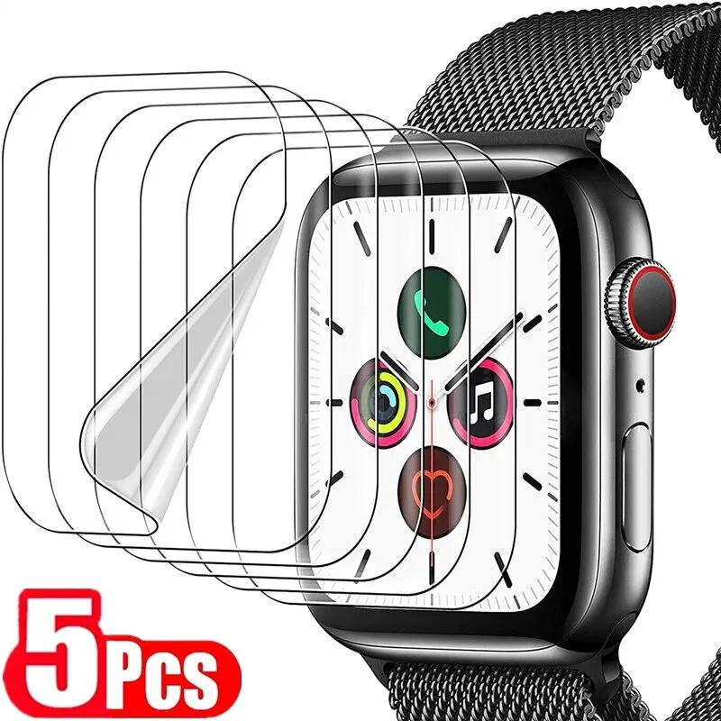 5 Stück Schutz folie für Apple Watch 9 5 6 se 40mm 44mm 41mm 45mm Displays chutz folie für Apple Watch 5 6 7 8 9 41mm 45mm 40mm 44mm Image