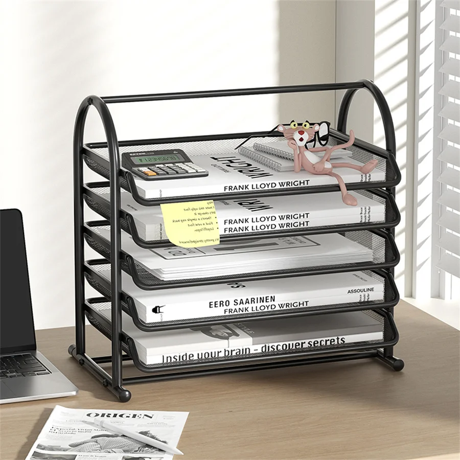 5-stufiger Mesh-Aktenhalter-Stand-Organizer tray für Home-Office-Schreibtisch zubehör für Magazin briefe