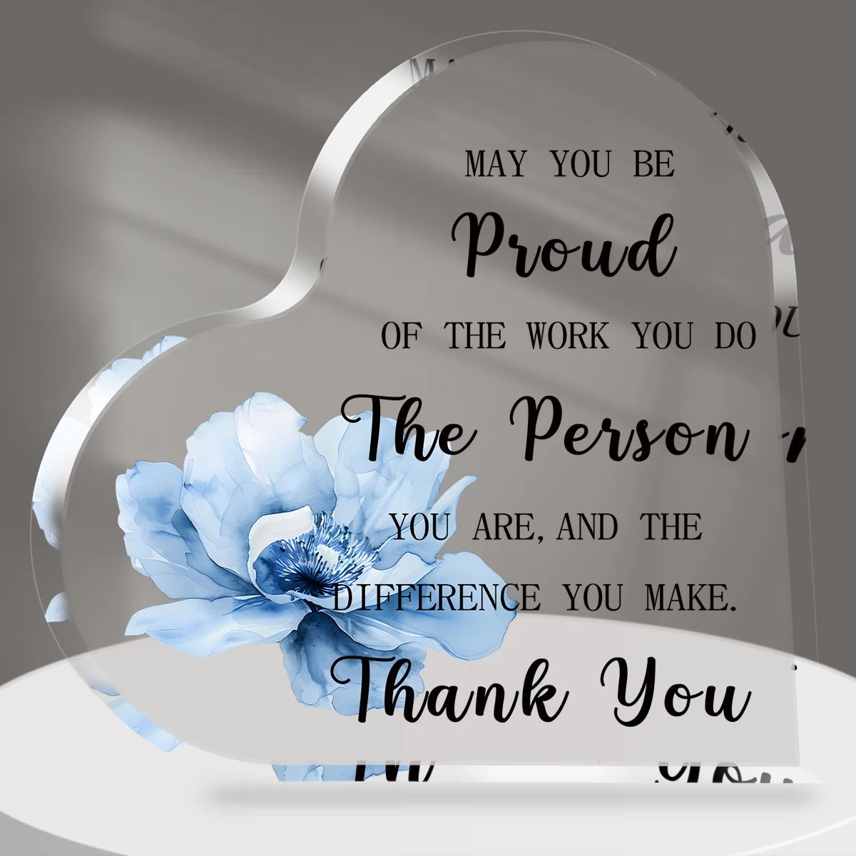 1 Stück Geschenk für Kollegen, Acryl-Herzschild, Bürodekoration, Dankeschön-Geschenk, „May You Proud Of The Work You Do“, Mitarbeiter-Anerkennungsgeschenk Image