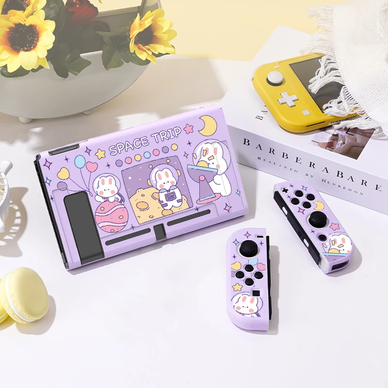 Entzückende Space Rabbit Schutzhülle für Switch oled, Soft TPU Slim Cover für Nintendo Switch Console, ns Game Access orie Image