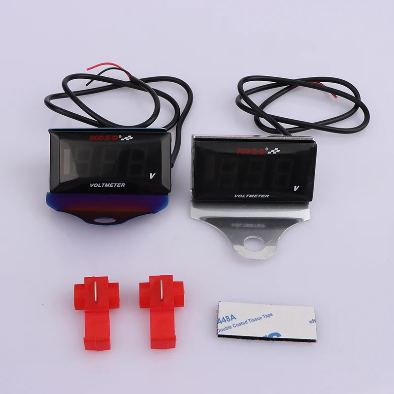 Motorrad DC 12-150V Digital Voltmeter LED Display Wasserdicht Spannung Tester Batterie Moniter Gauge Mit Halterung Image