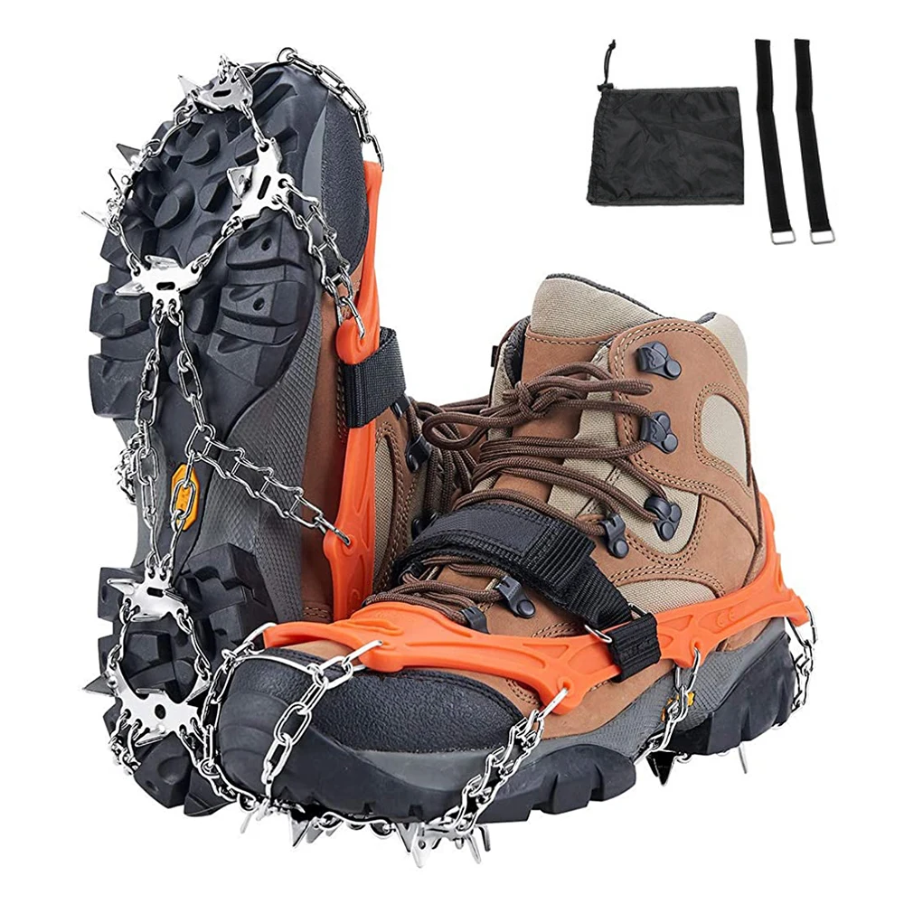Steigeisen-Schuhe, 19-Spikes, Eis- und Schneegreifer-Schuhe, Camping, rutschfest, Klettern, Schutz zum Joggen, Gehen, Wandern auf Schnee, Eis Image