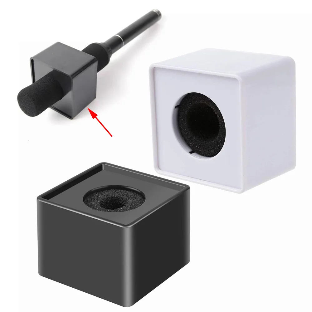 Mikrofon Flagge Station Cube ABS Quadratische Flaggen Interview Mic Logo Mark TV Station Reporter Mikrofon Cube Box Schaumstoff Abdeckung Image