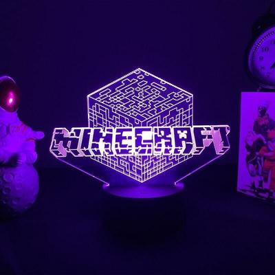 Minecraft-Spiel 3D-LED-Nachtlichtlampe a